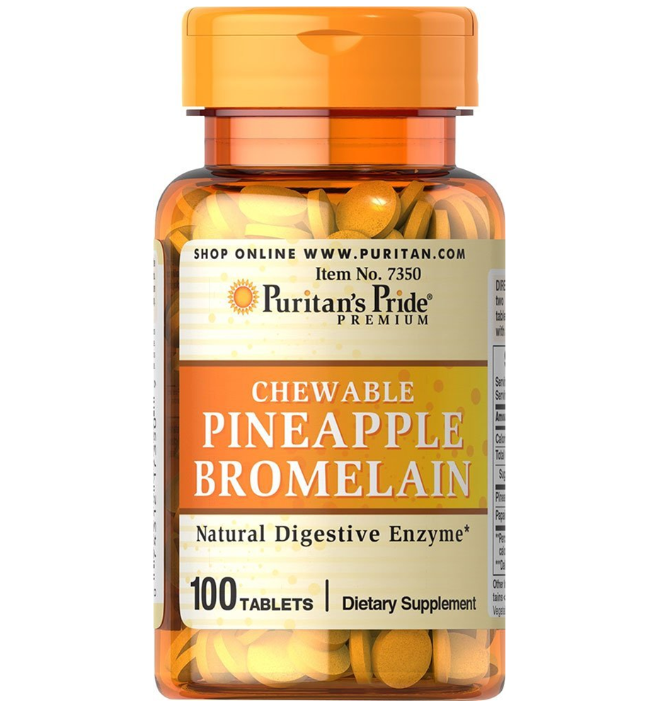 Puritan’s Pride Pineapple Bromelain Enzyme Chewables 40 mg / 100 Tablets