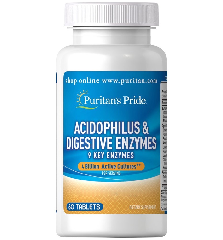 Puritan's Pride Acidophilus & Digestive Enzymes 2 billion / 60 Tablets