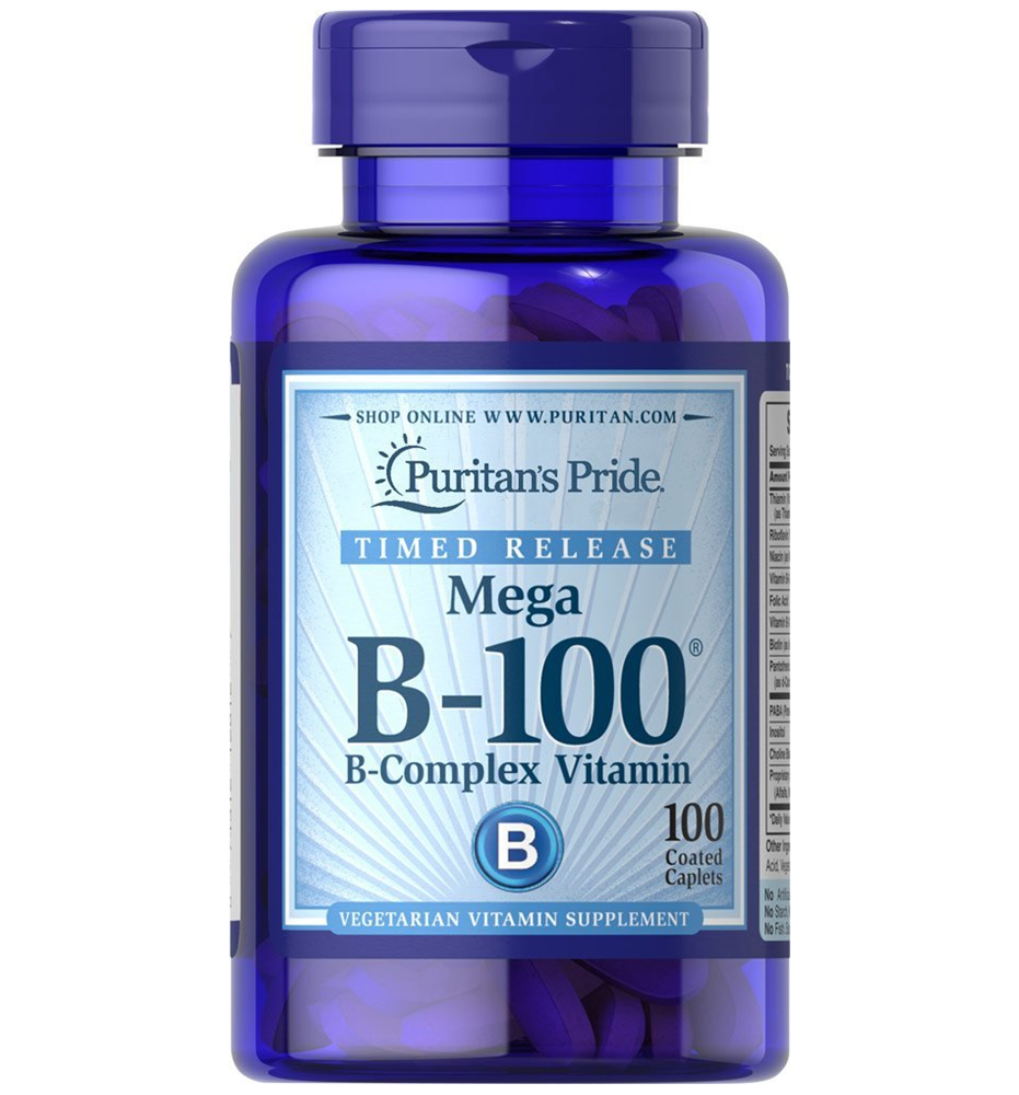 Puritan’s Pride Vitamin B-100® Complex Timed Release 100 mg / 100 Tablets