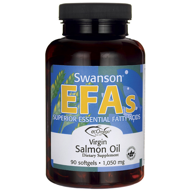  Swanson EFAs Virgin Salmon Oil (ecOmega) 1,050 mg / 90 Sgels