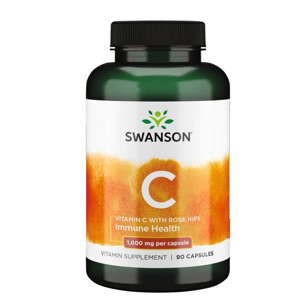 Swanson  Premium  Vitamin C 1000 mg (with Rose Hips 15 mg) / 90 Capsules