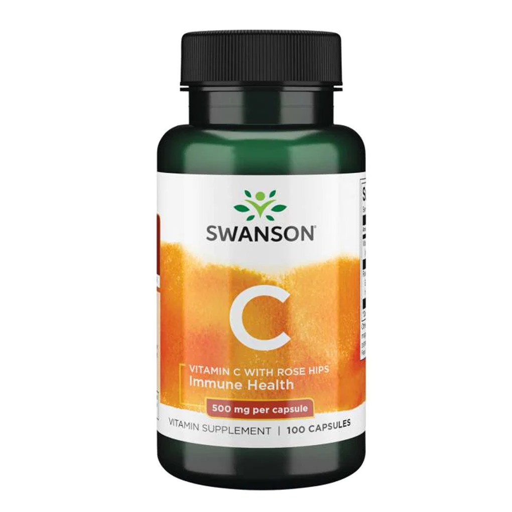 Swanson Premium Vitamin C with Rose Hips 500 mg / 100 Caps