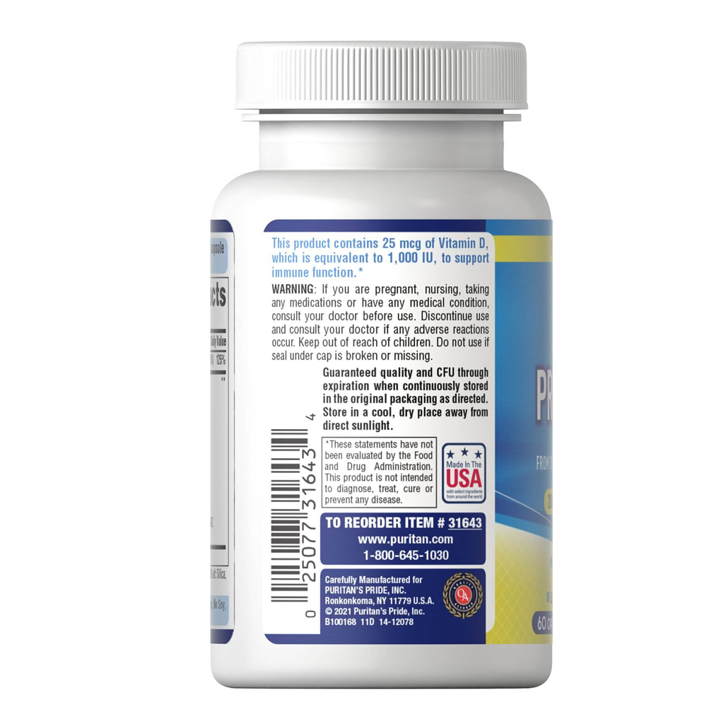 Puritan's Pride Probiotic 10 with Vitamin D / 60 Capsules [20 billion]