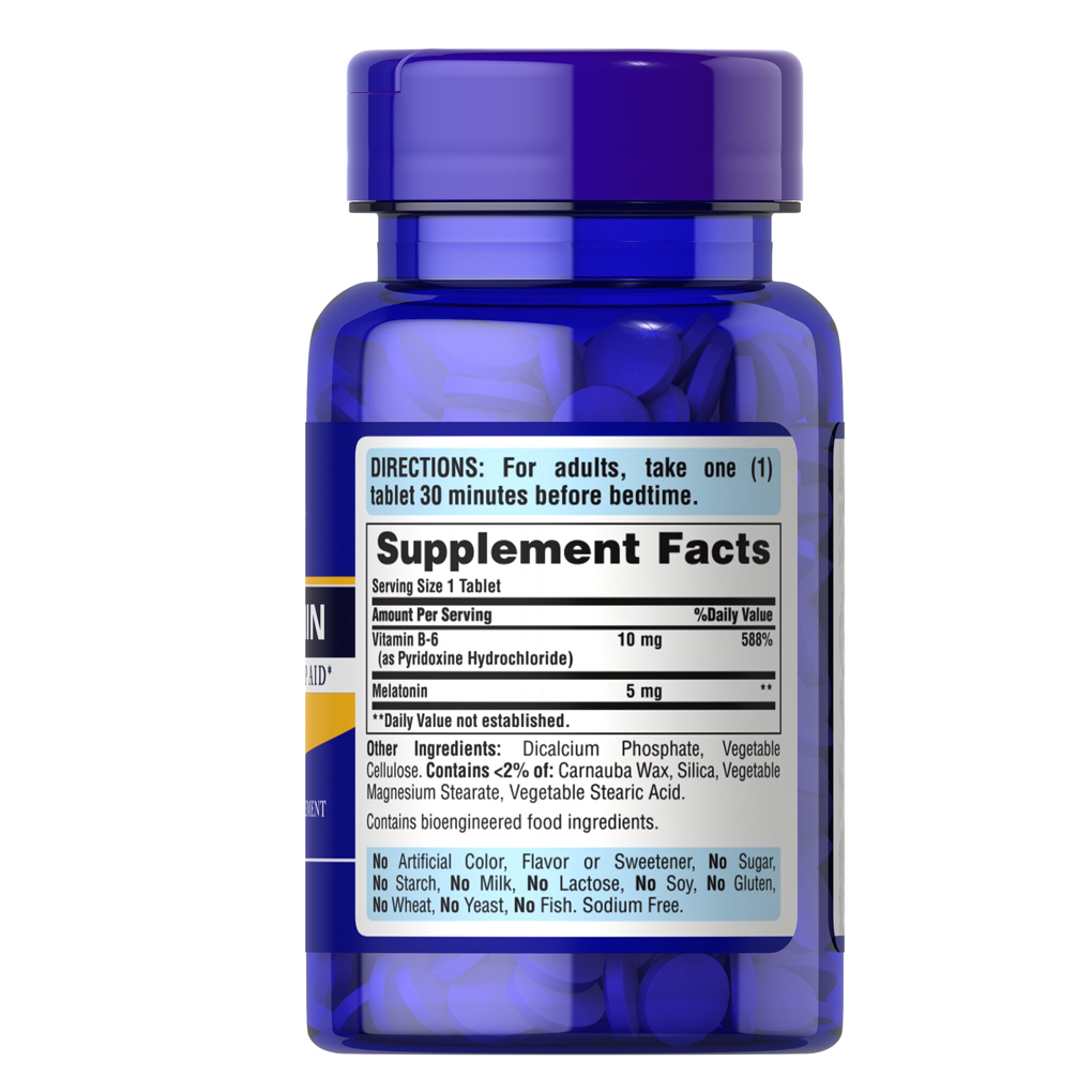Puritan's Pride Melatonin 5 mg Timed Release ( with Vitamin B-6...10 mg ) / 120 Tablets