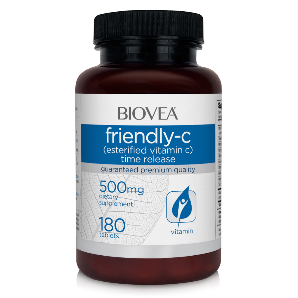 BIOVEA VITAMIN C 500 mg Complex (Sustained Release, Buffered Vitamin C) / 180 Tablets