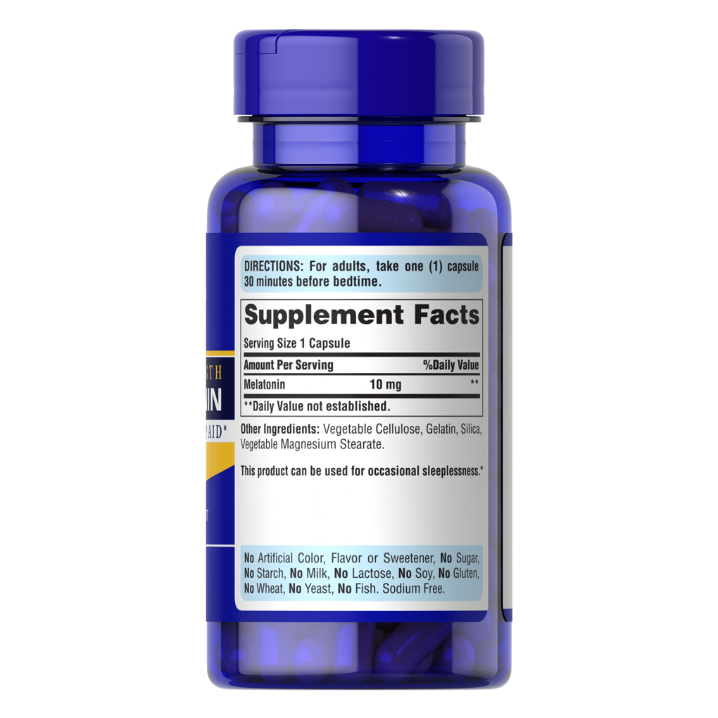 Puritan's Pride Super Strength Melatonin 10 mg Nighttime Sleep Aid / 120 Capsules
